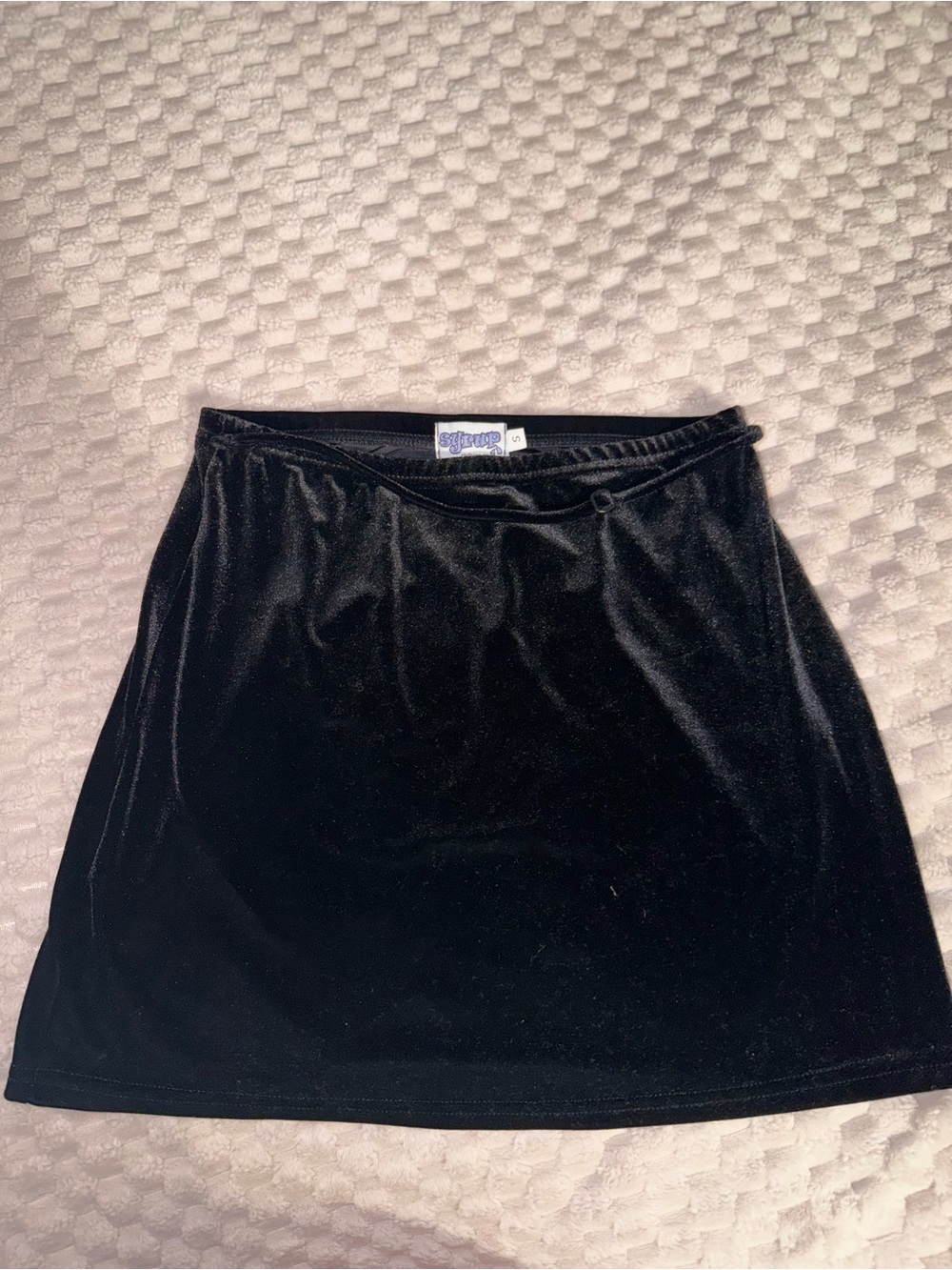 Joyfolie Black Velvet A-Line Mini Skirt